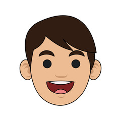 happy man cartoon icon over white background. colorful design. vector illustration