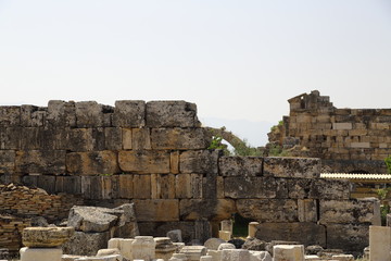 The ruins of the ancient city of Hierapolis in Turkey