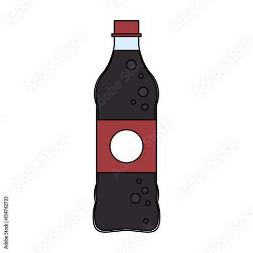 "soft drink bottle icon over white background. colorful design. vector