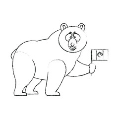 bear cartoon icon over white background. vector illustration