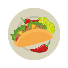 taco mexican food menu icon vector illustration design