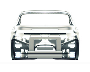 Car Frame Isolated. 3d illustration