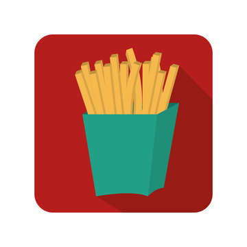 french fries fast food icon vector illustration design