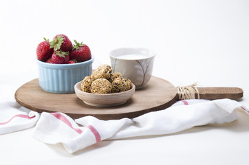 Granola served with milk