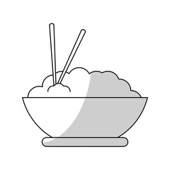 bowl with noodles icon over white background. fast food design. vector illustration