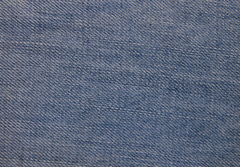 Perspective and closeup view of empty light blue natural clean denim texture