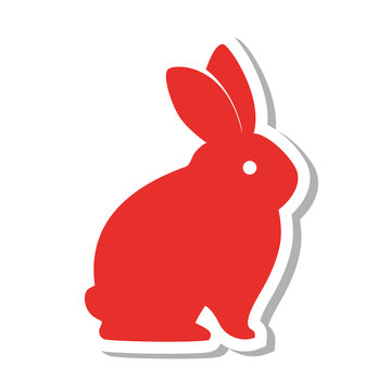rabbit silhouette isolated icon vector illustration design