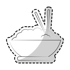 noodle bowl icon over white background. fast food design. vector illustration