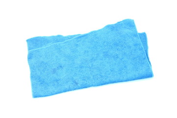 Blue towel isolated on white background