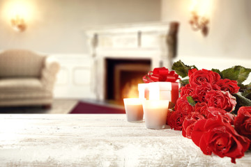 table background and fireplace 