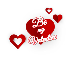 Vector Origami Hearts. Valentine's Day Design,