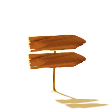 Wooden pointer, isolated illustration
