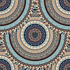 Ornate floral seamless texture, endless pattern with vintage mandala elements.