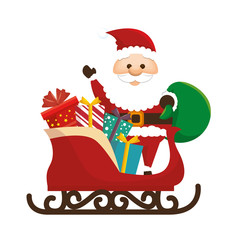 Obraz premium happy merry christmas santa claus card vector illustration design