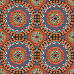 Ornate floral seamless texture, endless pattern with vintage mandala elements.