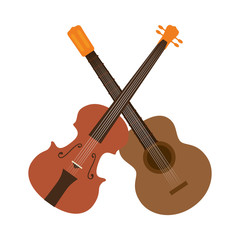 Fototapeta na wymiar guitar and chello instrument isolated icon vector illustration design