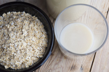 Breakfast vegan, milk of oast