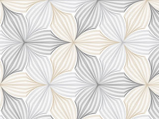flower pattern vector, repeating linear petal of flower, monochrome stylish