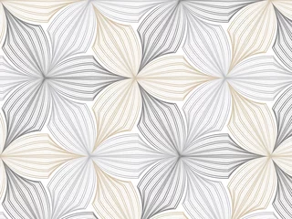 Gardinen Blumen Muster  flower pattern vector, repeating linear petal of flower, monochrome stylish  © Voy_ager