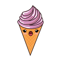 ice cream character funny vector illustration design