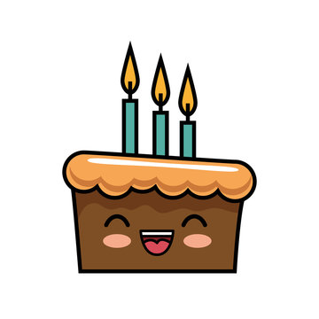 sweet cake character icon vector illustration design