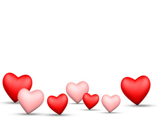 3d hearts design with copyspace for text