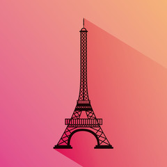 Fototapeta na wymiar eiffel tower icon over colorful background. travel and tourism design. vector illustration