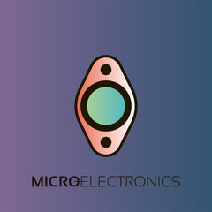 Electronic components. The sign and symbol for creation of logo design as radio market, microchip shop and internet shop.