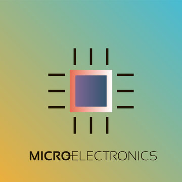 Electronic components. The sign and symbol for creation of logo design as radio market, microchip shop and internet shop.