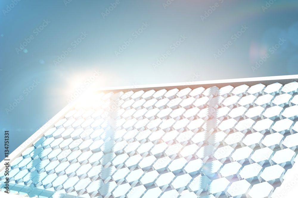 Canvas Prints Composite image of solar panel with hexagon shape glasses 3d