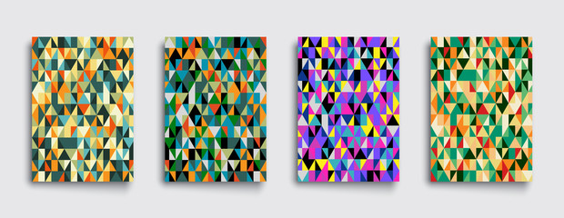 Set of covers with Geometric Patterns. Applicable for Titles, Placards, Posters, Flyers and Banner Design. Eps10 Vector illustration.