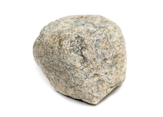 Single natural stone on white background