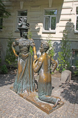 Kiev, Ukraine. Sculpture of heroes of soviet Comedy 