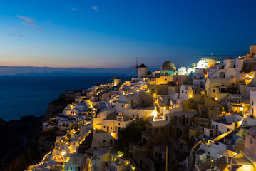 Oia village at sunset, Santorini island