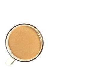 Isolated modern stylish white coffee cup or mug on a plate on a white background