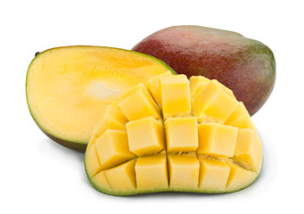 Mango tropical fruit 0n white