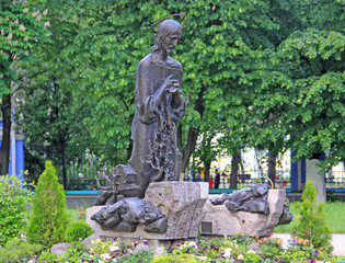 Jesus sculpture in territory of St. Michael's Golden-Domed Monastery in Kiev, Ukraine