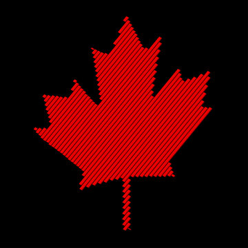 Maple leaf vector icon. Abstraktny red maple leaf.