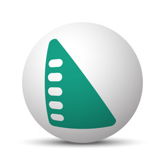 Green Set Square icon on white sphere