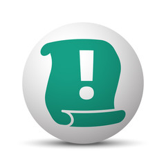Green Important Information icon on white sphere