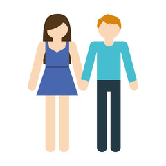 Fototapeta premium couple romantic love holding hands vector illustration eps 10