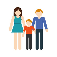 family mom dad and son together members vector illustration eps 10