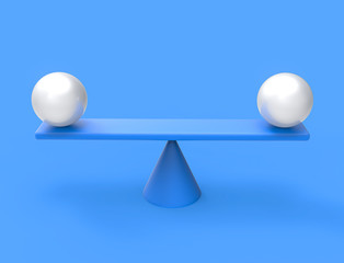 3D Isolated Blue Balance Abstract Spheres Shapes Scale Equity Il