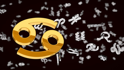 Fototapeta premium astrology themed 3d illustration with choosen one cancer sign