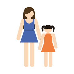 mother and daughter family members vector illustration eps 10
