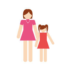 mother and daughter family members vector illustration eps 10