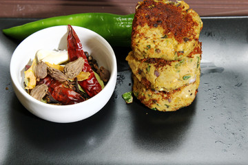 A stack of Shami kebab