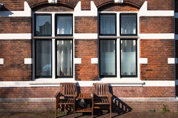 Fototapeta na wymiar Hausfassade in Leiden/Niederlande