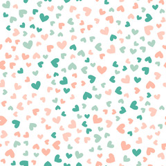 Beautiful seamless romantic pattern with Hearts and peas