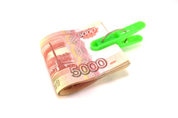 Деньги крупным планом на белом фоне 